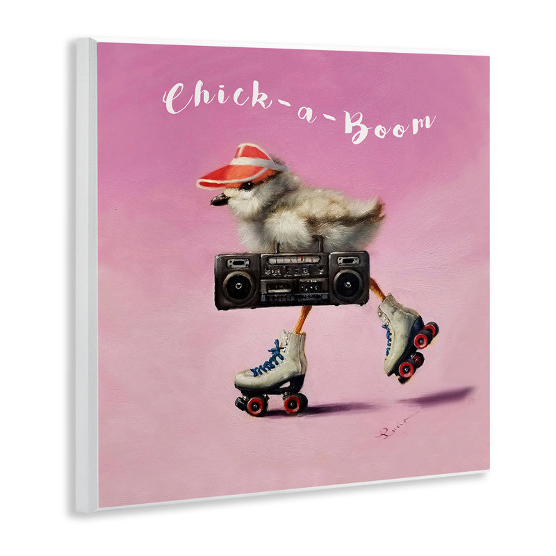 Art mural Chick-A-Boom Boombox Bird par Lucia Heffernan
