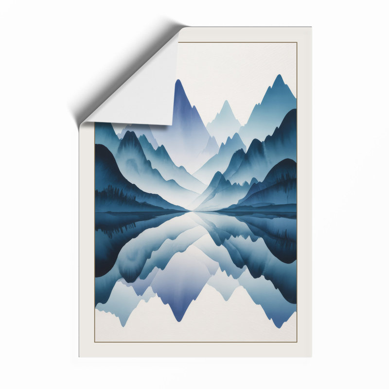 Mountains At Dusk Minimalist - Print, Unframed, A2 - 59.4 x 42.0 cm