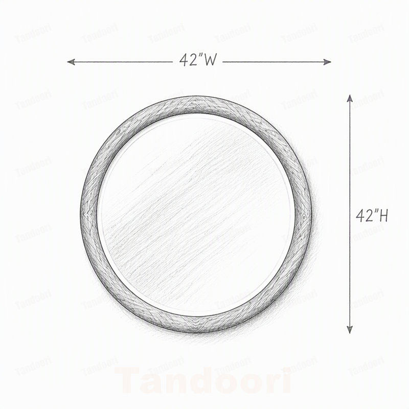 Miroir rond English Oak