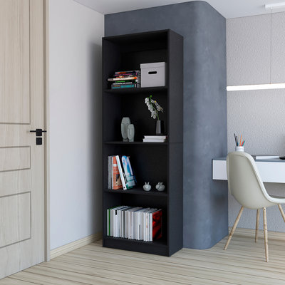 Bibliothèque, bureau, noir