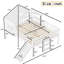 Lit mezzanine House, lit mezzanine en bois avec glissade, lumières DEL et fenêtre, lit maisonnette, lit d'enfant Playhouse, aucun sommier nécessaire, cadre de lit mezzanine Playhouse pour petite chambre d'enfant-133592557-133592558