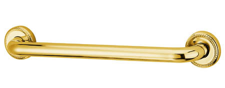 Made to Match Laurel Designer Grab Bar, Polished Brass, 12"