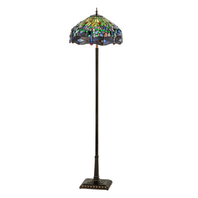 67"H Tiffany Hanginghead Dragonfly Floor Lamp