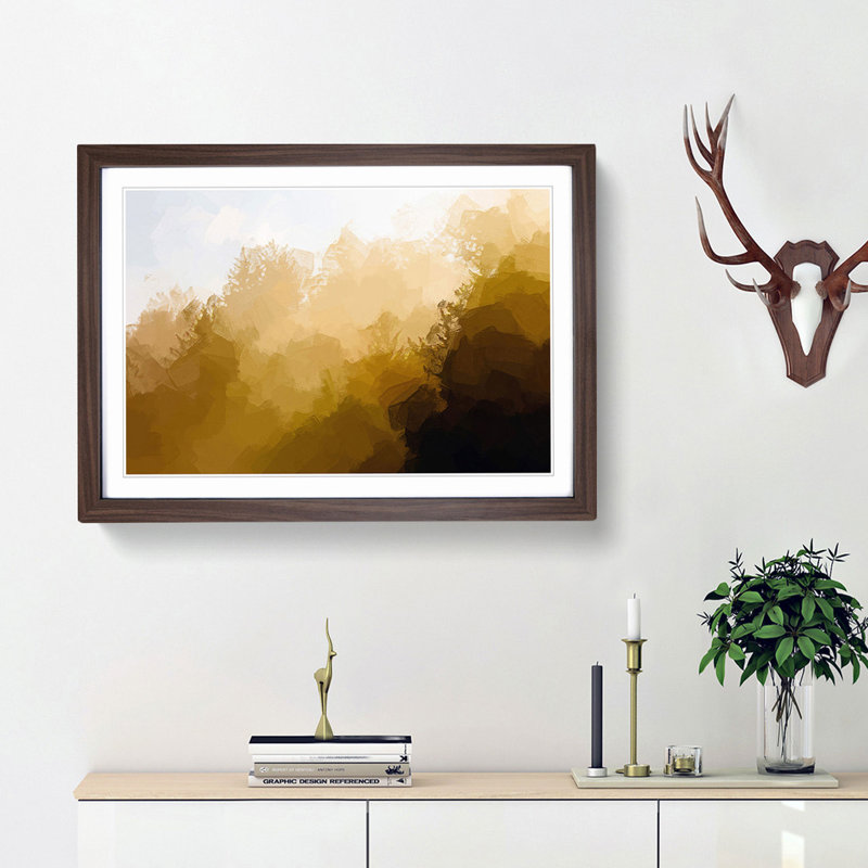 Gold Forest - Framed Print, 48cm H x 65cm W x 2cm D, Walnut Framed
