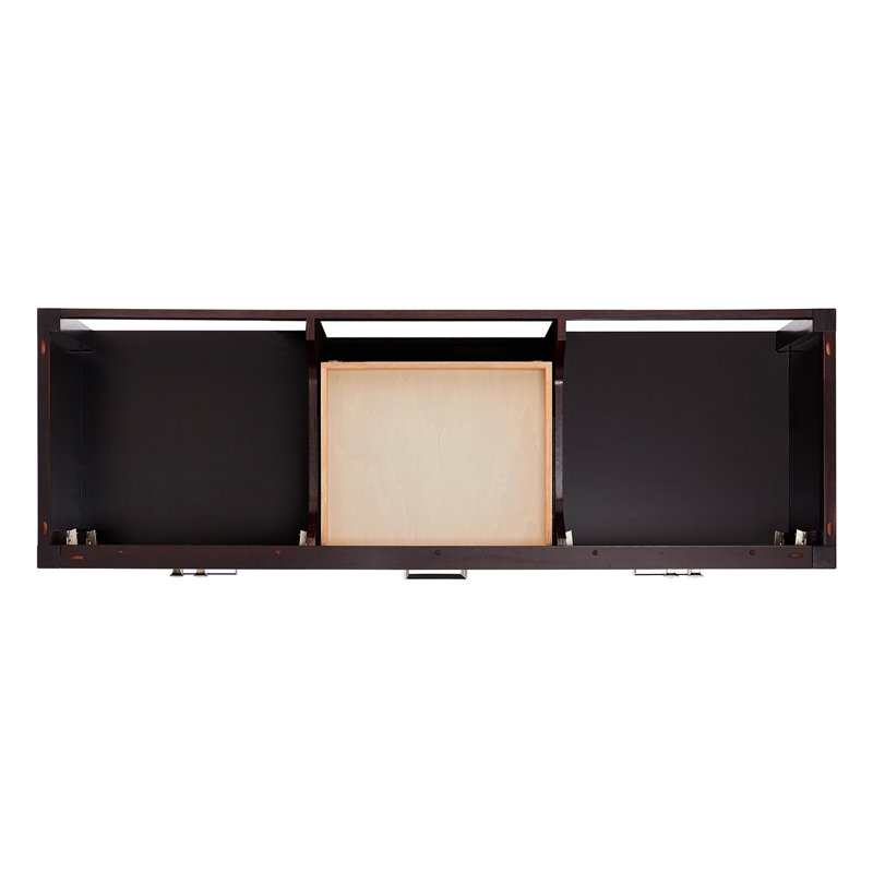 Cambridge 66.25'' Double Bathroom Vanity with Carrara Quartz Top, Espresso/Brushed Nickel