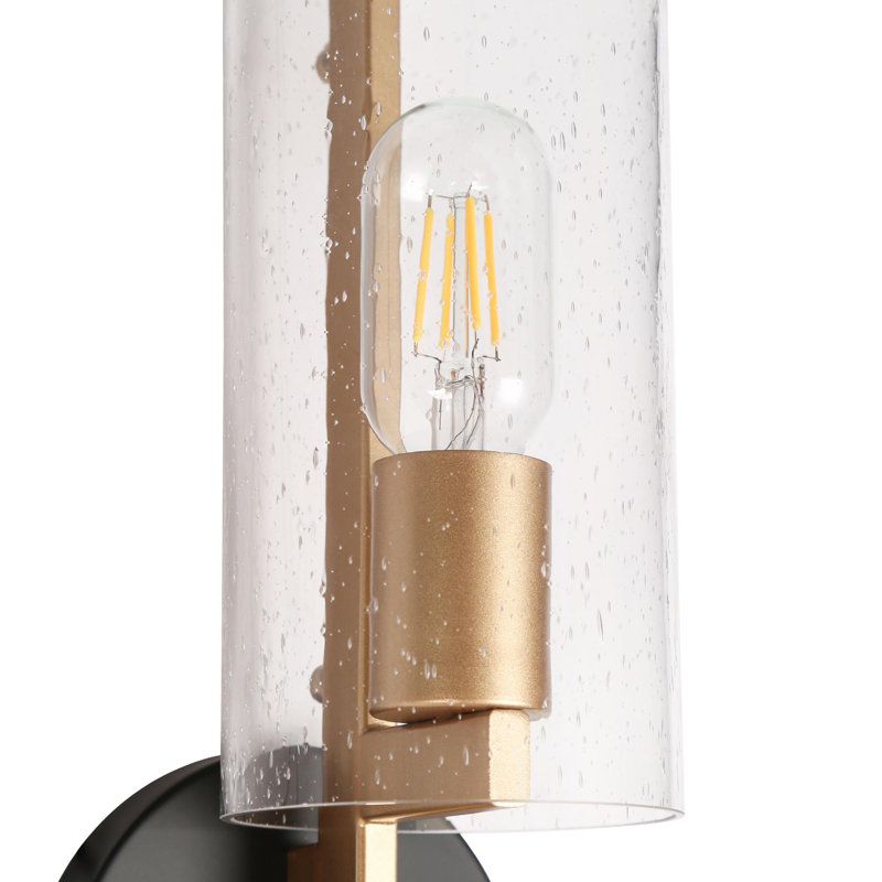 Luminaire de salle de bain à intensité variable avec verre grainé Riitta, Noir