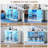 47''W Modern Sideboard Buffet with LED Lights, Glass Display Bar Cabinet with Chaging Station-1399062316