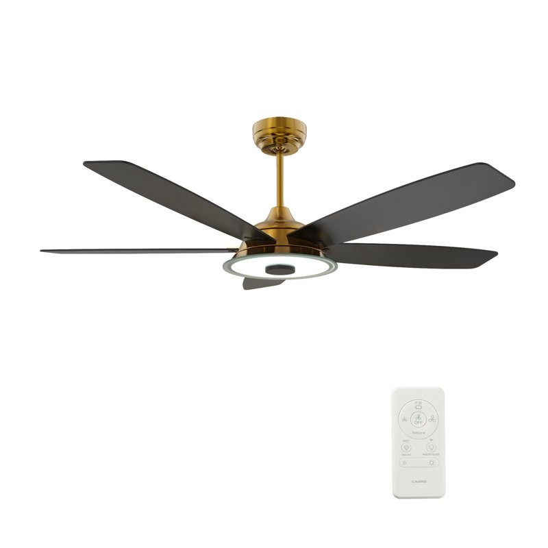 Ventilateur de plafond intelligent intérieur / extérieur de 56 pouces Journey, ensemble d'éclairage à DEL à intensité variable et télécommande, fonctionne avec l'assistant Google, Amazon Alexa et les raccourcis Siri.