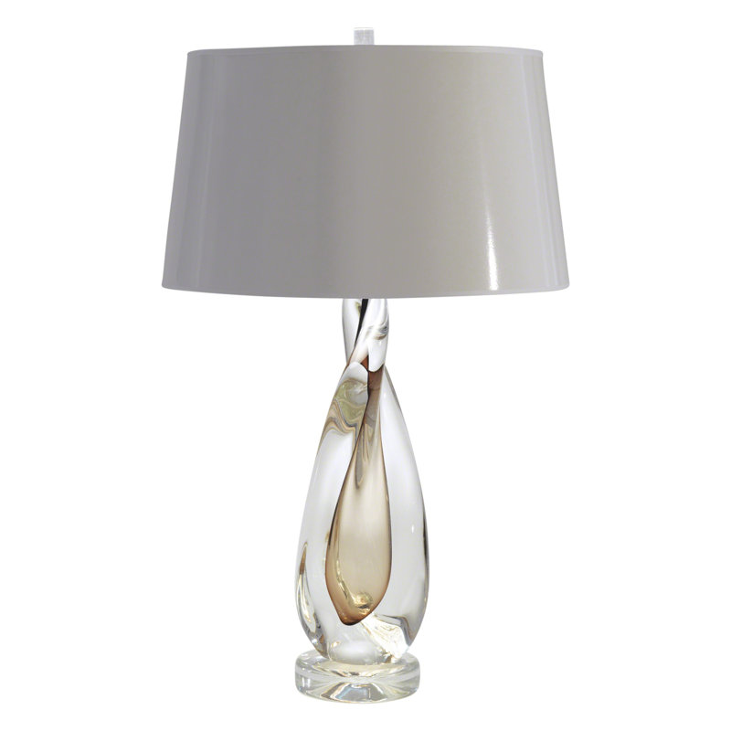 Amber Twist Lamp w/Silk Shade