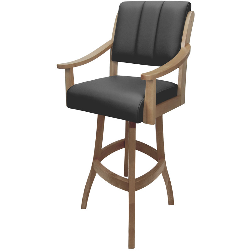 Tabouret de bar en bois massif Havertown, Counter Stool (26" Seat Height), Gray, Cashew
