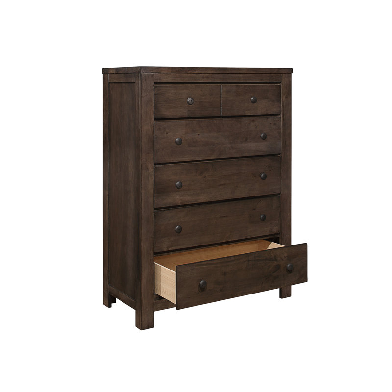 Commode brune à 5 tiroirs