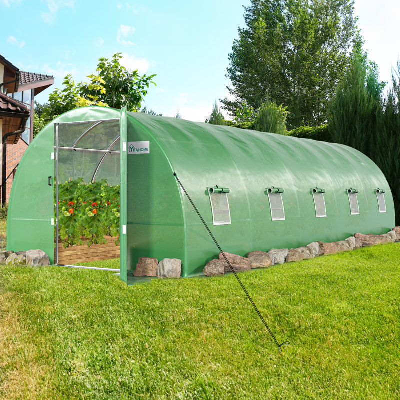 10' W x 20' D Greenhouse, 6' 7 1/5'' H X 10' W X 26' D, Green