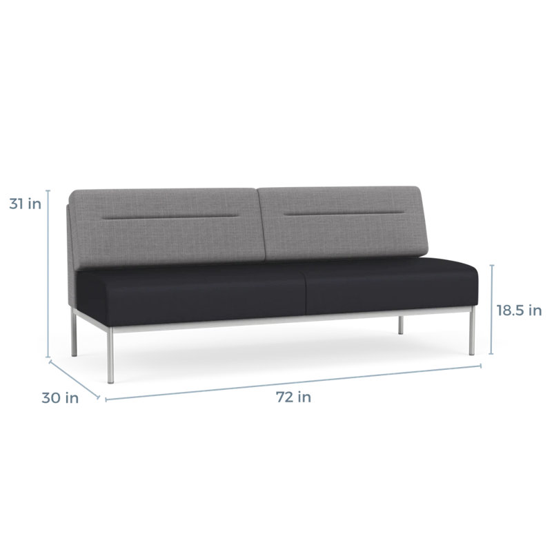 Canapé Darsey, Sans alimentation, Gris chambray; noir Patriot Plus, Argent argent