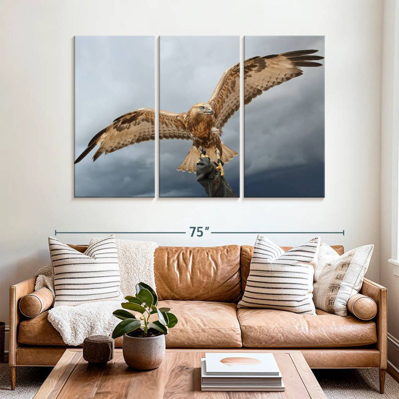 Brampt Falcon On Gauntlet, 42" H x 65" W