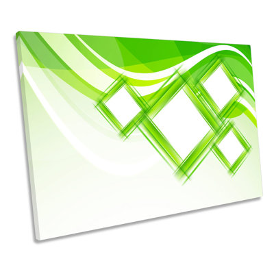 Green Abstract Squares - Wrapped Canvas Print