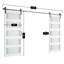 Portes de grange coulissantes doubles 76 po x 84 po en verre trempé givré avec quincaillerie d'installation -94393771
