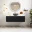 Wall-Mounted Black Bowl Ceramic Basin With Stone Pattern Bathroom Vanity-1810365889-1810365888