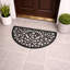 Tapis extérieur semi-rond en caoutchouc pour porte avant 30 x 18 noir