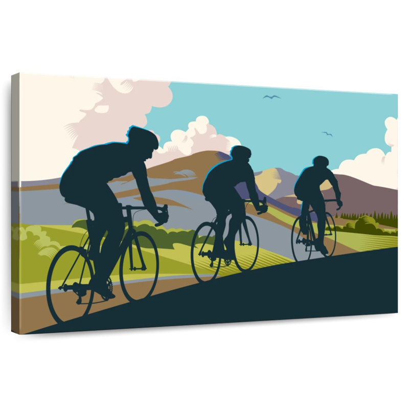 Sireci Three Cyclists, 24" H x 36" W