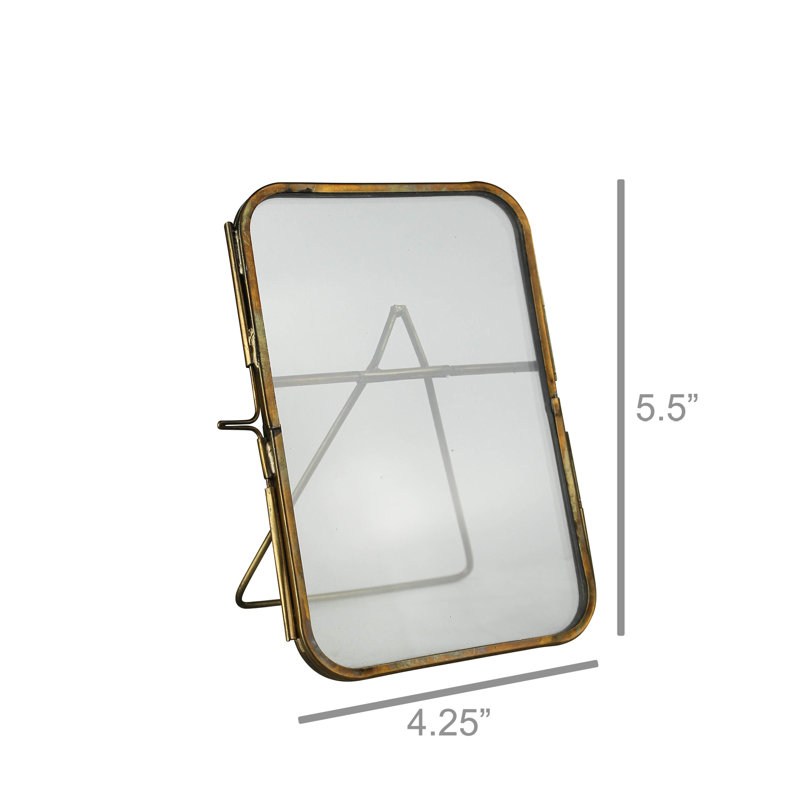 Brass Metal Picture Frame, 4" x 6"