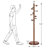 Solid Rubberwood Freestanding Coat Rack With 9 Hooks And Weighted Base