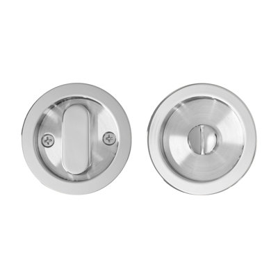 Round Pocket Door Lock - Privacy Set with Finger Edge Pull