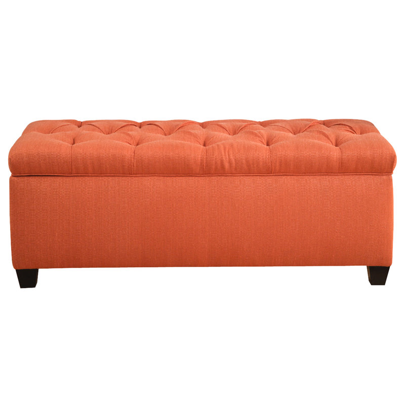 Banc de rangement rembourré Erik, Orange