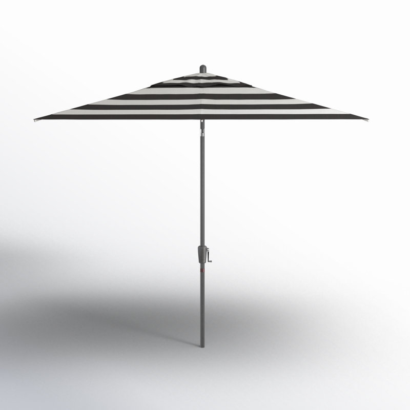 Natalie 103'' x 78'' Rectangular Market Umbrella, Starring Gray, Black Stripe Sunbrella®
