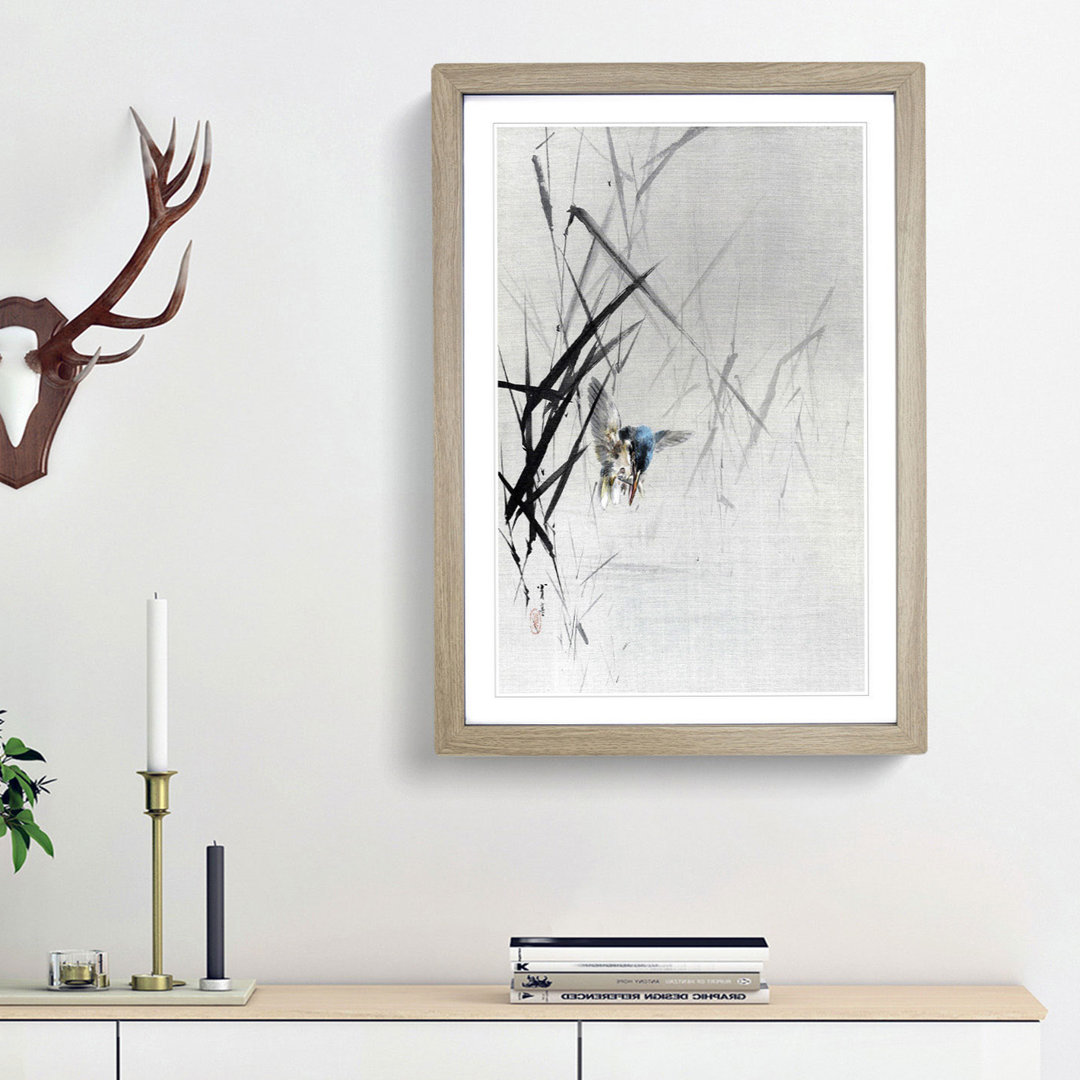 Bird Catching a Fish by Watanabe Seitei - Picture Frame Painting Print