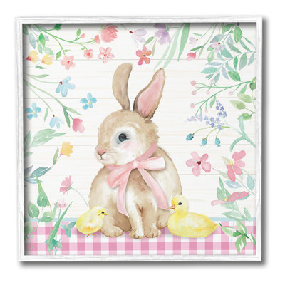 "Cadre unique de lapin de Pâques et poussins" par Mollie B. sur toile