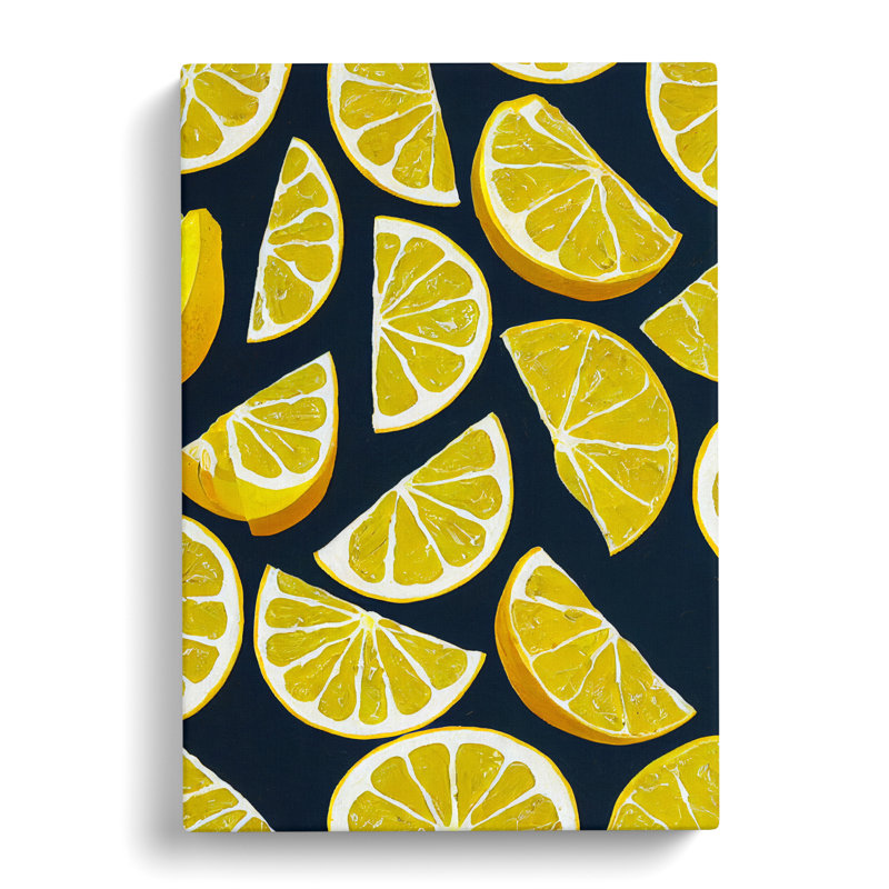 Sliced Lemon Fruit - Wrapped Canvas, 60cm H x 40cm W x 3cm D
