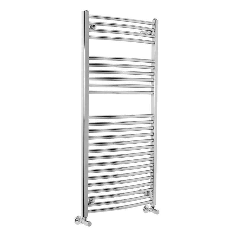 Han  1200mm x 600mm Vertical Curved Heated Towel Rail, Chrome