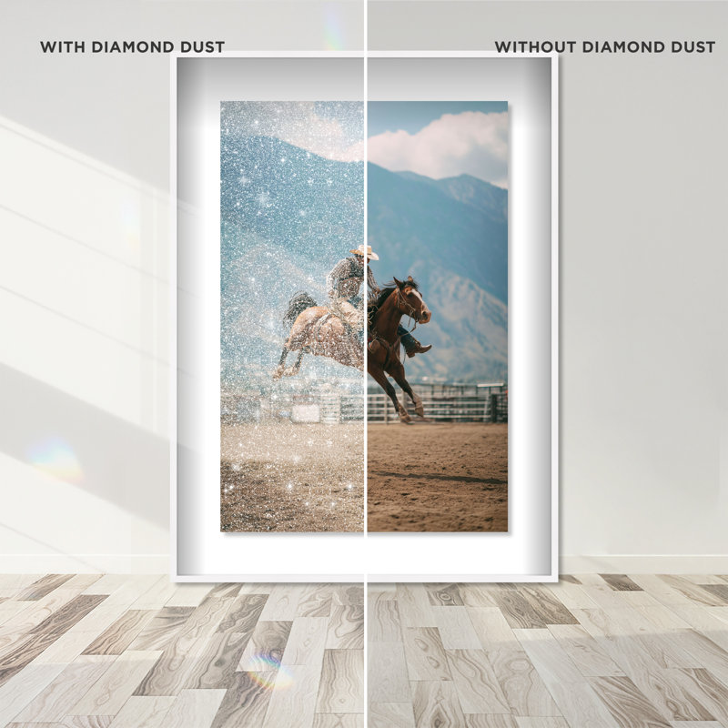 Bronc Rider Print by Oliver Gal, 37.5" H x 25.5" W, White Shadowbox