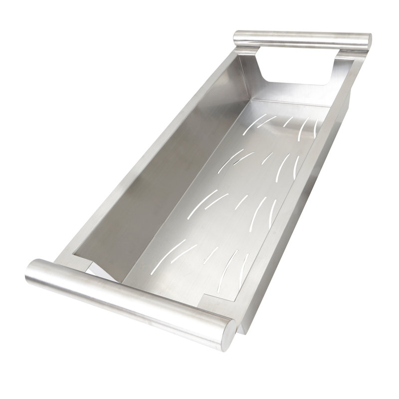 Large Satin Stainless Steel Over Sink Colander Rack