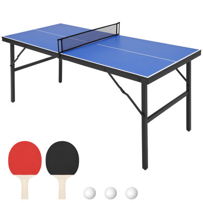 Mini ensemble de tennis de table pour enfants - table de ping-pong pliable et portable pour le plaisir en famille à l'intérieur et à l'extérieur