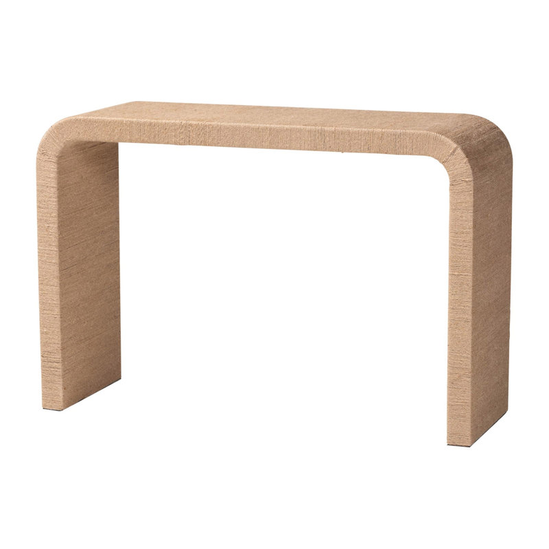 Japandi Natural Jute Waterfall Console Table
