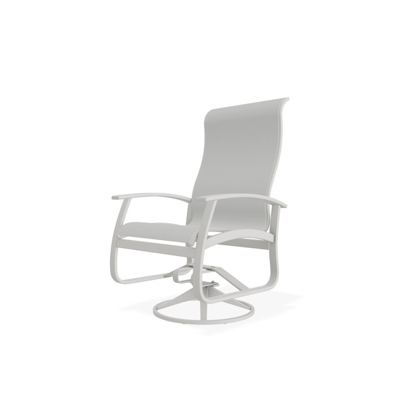 Chaise berçante pivotante en aluminium Belle Isle, Neige, Blanc 6D Sunbrella®