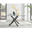 Lenworth Black Metal and Glass Rectangular Dining Table Set with 6 Upholstered Faux Leather Chairs-70392814
