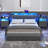 2 Pack Modern Nightstand With Charging Station, Bedside Tables With LED Light And Fabric Drawers-990909498