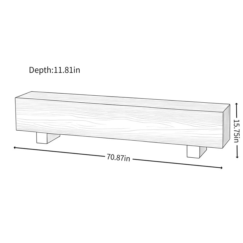 Simple Solid Wood Bench