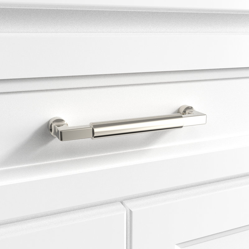 Poignée de porte et de tiroir (simple) 5 po Chatham d'un centre à l'autre, Nickel poli, 5", 1