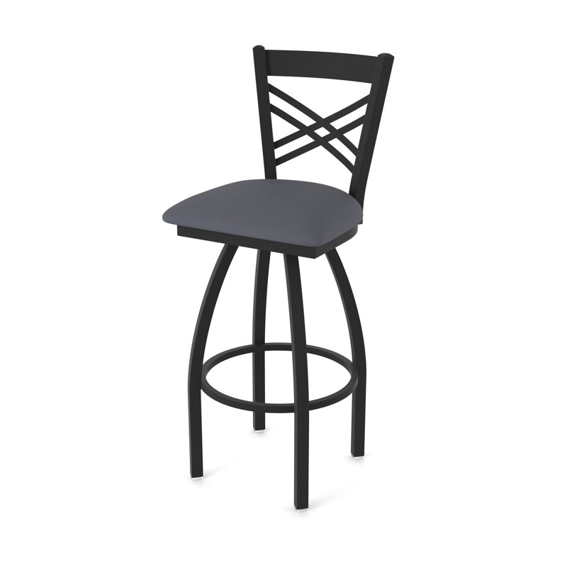 Tabouret pivotant 820 Catalina, Noir froissé, Vinyle - tempête Canter, Tabouret de bar (siège d'une hauteur de 30 po)