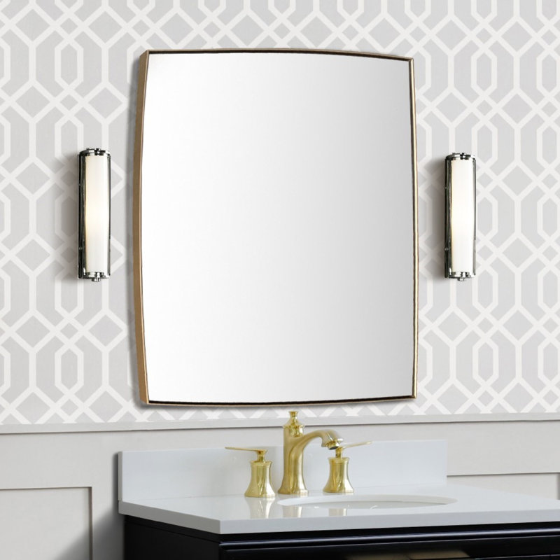 Metal Rectangle Mirror, Gold