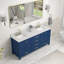 Meuble-lavabo autoportant de 72 pouces avec comptoir en marbre Dounle-121646160