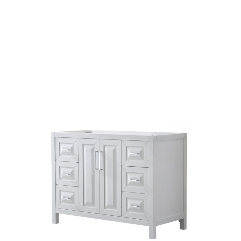 Daria 48'' W Single Vanity, Polished Chrome, White Cultured Marble, White