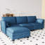 Canapé de grande taille à 3 places de 107,8 po, canapés en forme de L avec repose-pieds mobile, accoudoirs avec poches, fauteuils en tissu modernes pour le salon, l’appartement, le bureau-357699682