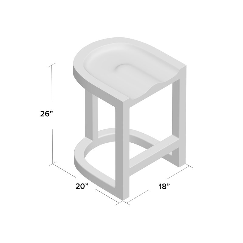 Solid Wood Bar Stool, Counter Stool (26" Seat Height)