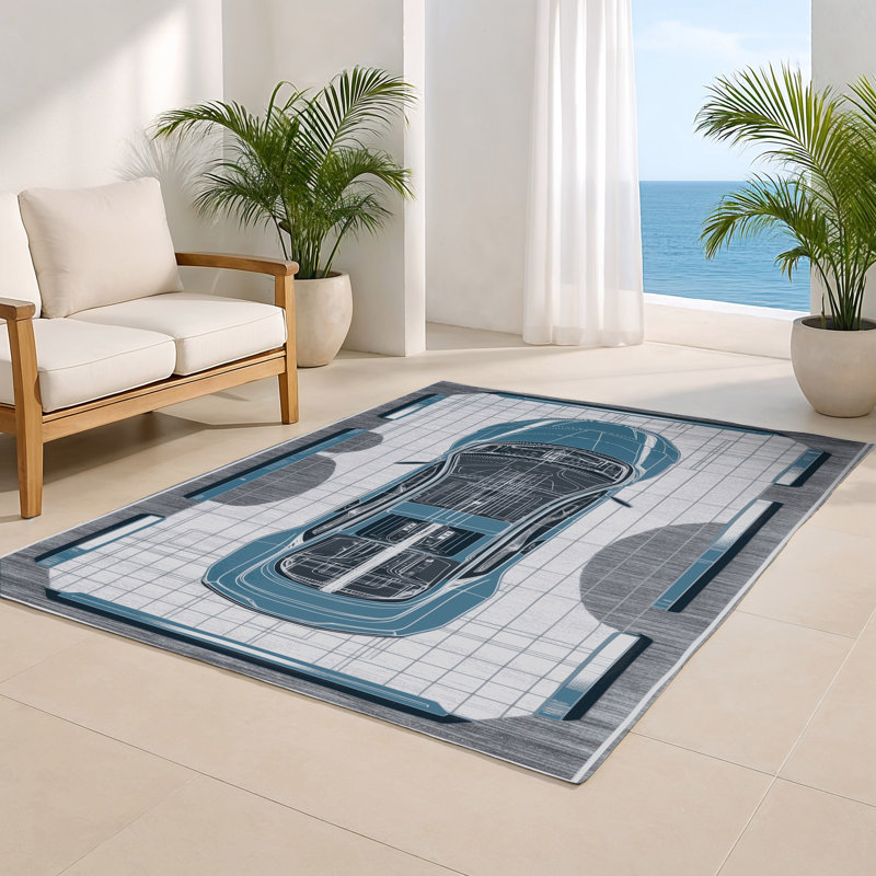 Tapis intérieur et extérieur gris Transport, Rectangle 4pi x 6 pi