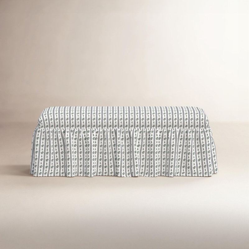 Banc de salle à manger Nia Ruffle, Millie rayé indigo