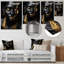 «Black and Gold Feminine Essence Portrait 1», art mural en métal-101155863